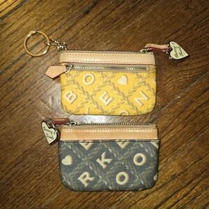 Dooney & Bourke Yellow and Gray Pouches with Keychain